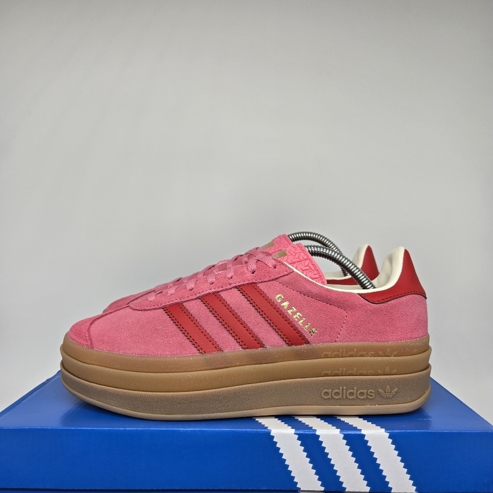 New Adidas Gazelle Bold J Rose Tone Better Scarlet Big Kids Shoes Size 7